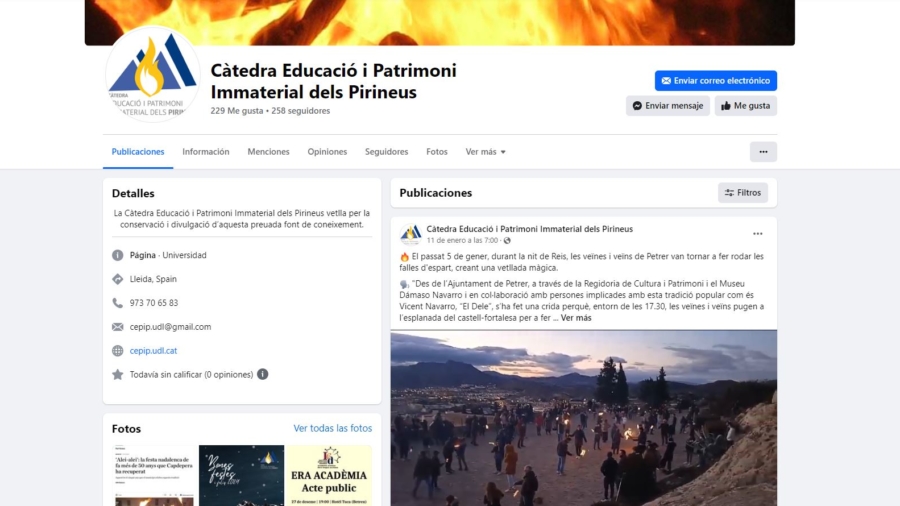 Facebook Càtedra Pirineus